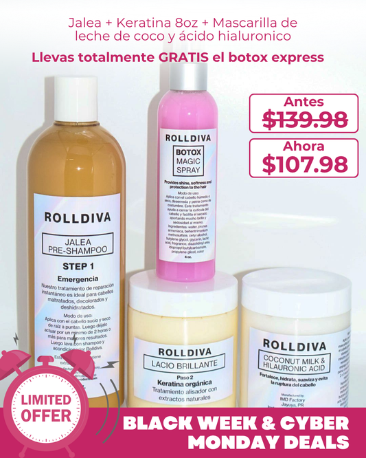 Keratina 8 oz, Jalea Emergencia, Mascarilla de leche de coco 🥥 & ácido hialuronico y Botox express GRATIS!!