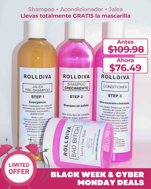 Jalea Emergencia, Shampoo, Acondicionador y Mascarilla Bad Bitch GRATIS!!