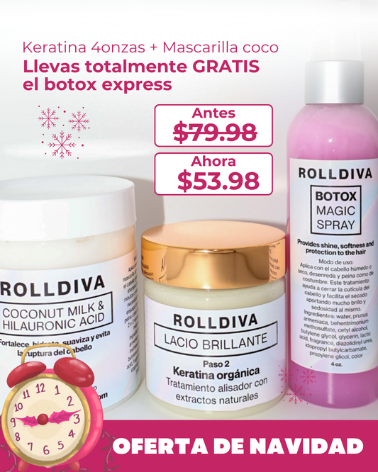 Keratina 4oz, Mascarilla de leche de coco 🥥 y ácido hialuronico y Botox express GRATIS!