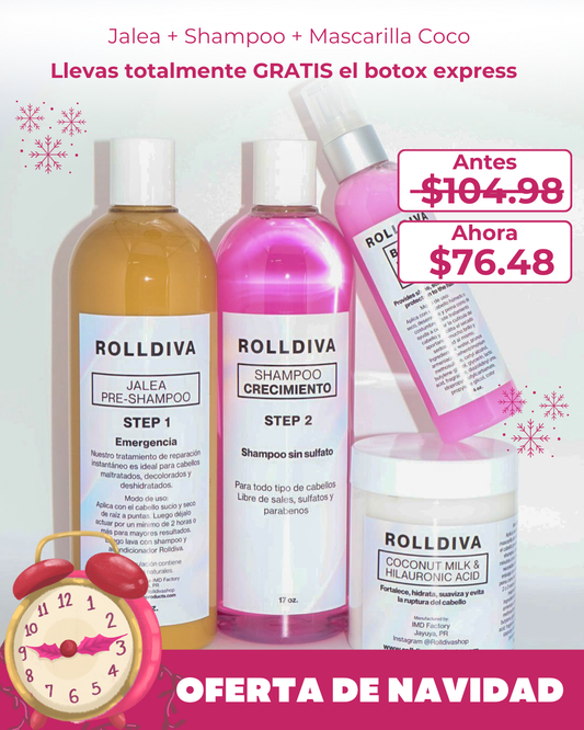 Jalea Emergencia, Shampoo, Mascarilla de leche de coco 🥥 & ácido hialuronico y Botox Express GRATIS!!