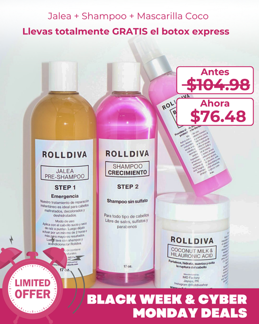 Jalea Emergencia, Shampoo, Mascarilla de leche de coco 🥥 & ácido hialuronico y Botox Express GRATIS!!